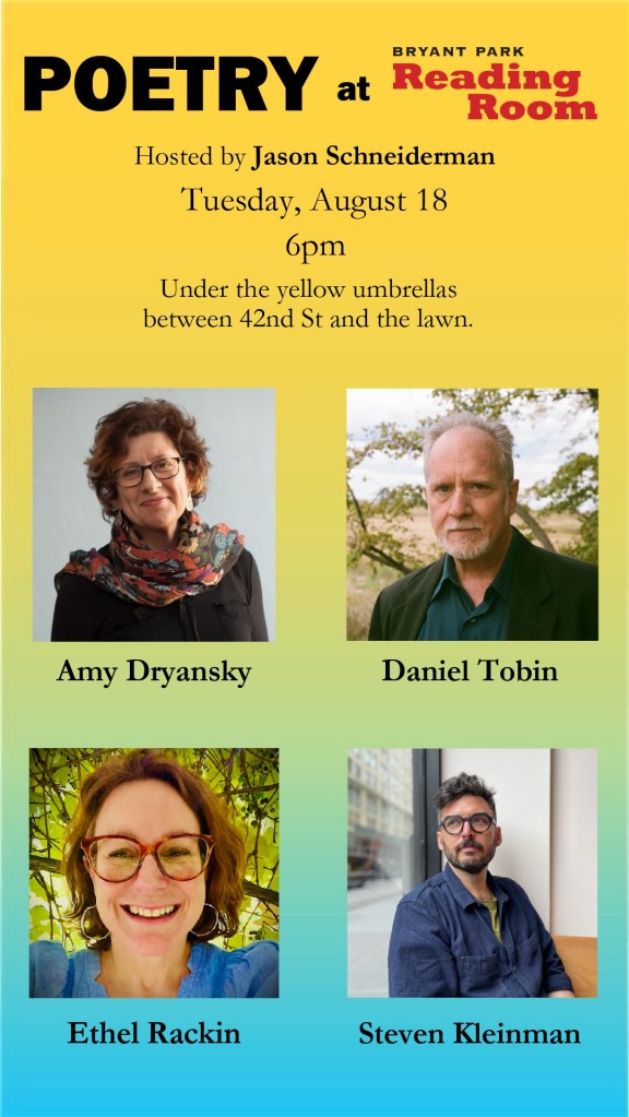 Four headshots of readers on a multi-colored background